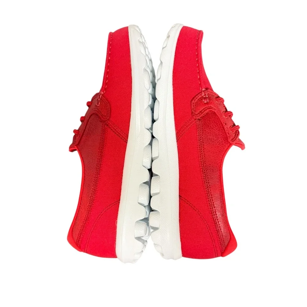 Skechers On-the-Go Flex Red Canvas Loafers Boat Shoes Women's Size 8 NWT